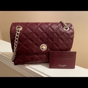Kate Spade Natalia Smooth Quilted Leather Medium Flap Shoulder bag